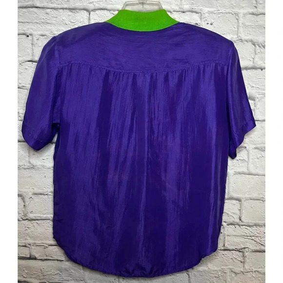 Vintage 80s 100% silk SK & Company 2pc top set, M. - Picture 5 of 13